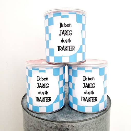 Pringles labels | vrolijke vakjes blauw