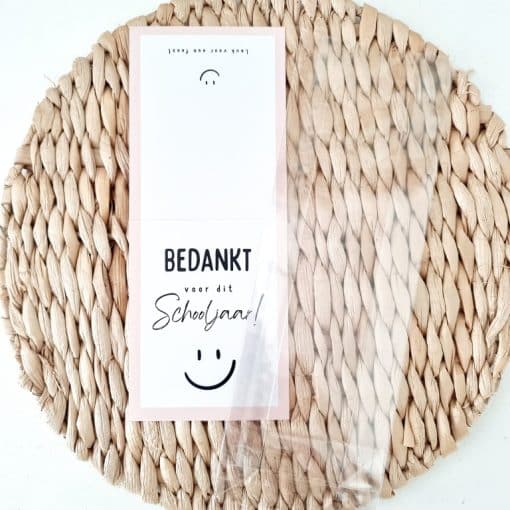 Feestzakje juf |  Bedankt voor dit schooljaar (roze)